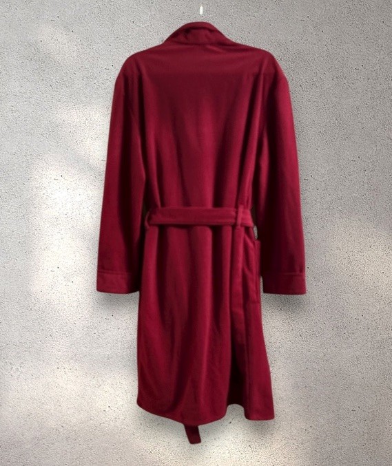 Vintage Collins And Aikman Cloud Fleece Robe With Belt Pockets Red Large NWT