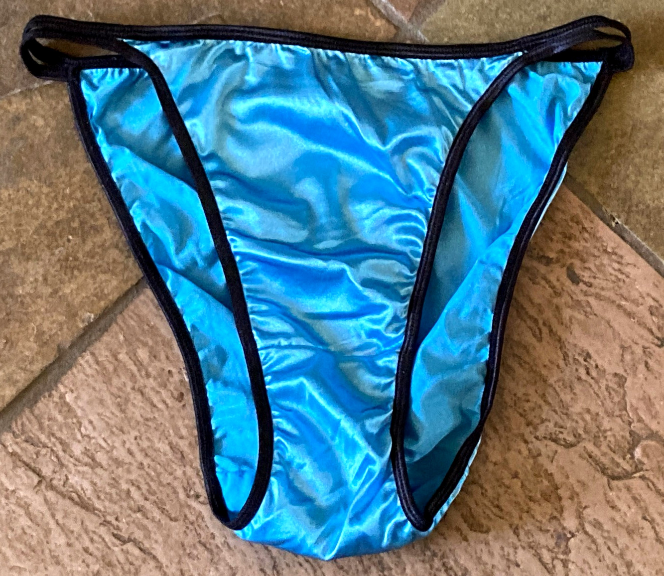 Sea Blue 9/2XL Double String Hi Shine Second Skin String Panties NWOT