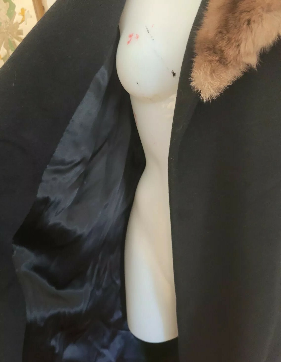Vintage Montaldo Frank Gallant Fur Collar Coat Size XXL Classic Gallanaire Mod