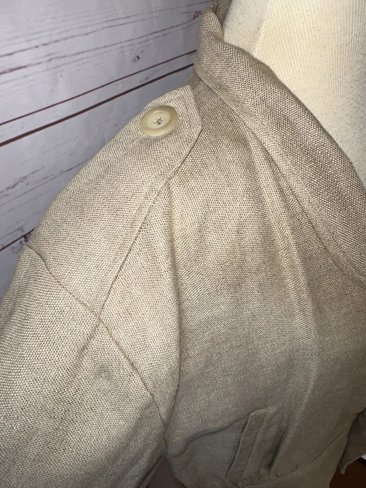 Vintage AMEN WARDY Made In France Size 42 Khaki Tan Knit Jacket 70s 80s Retro