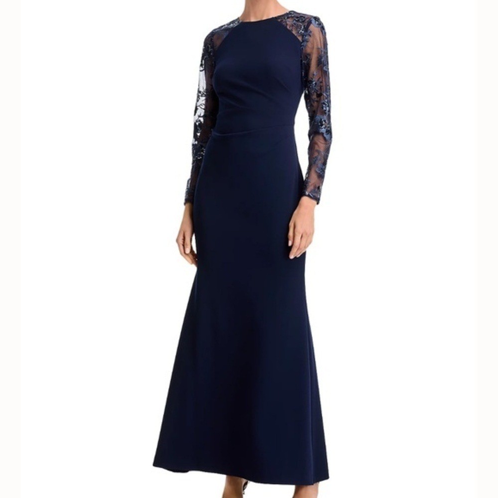 Eliza J – Sequin Embroidered Lace Long Sleeve Gown