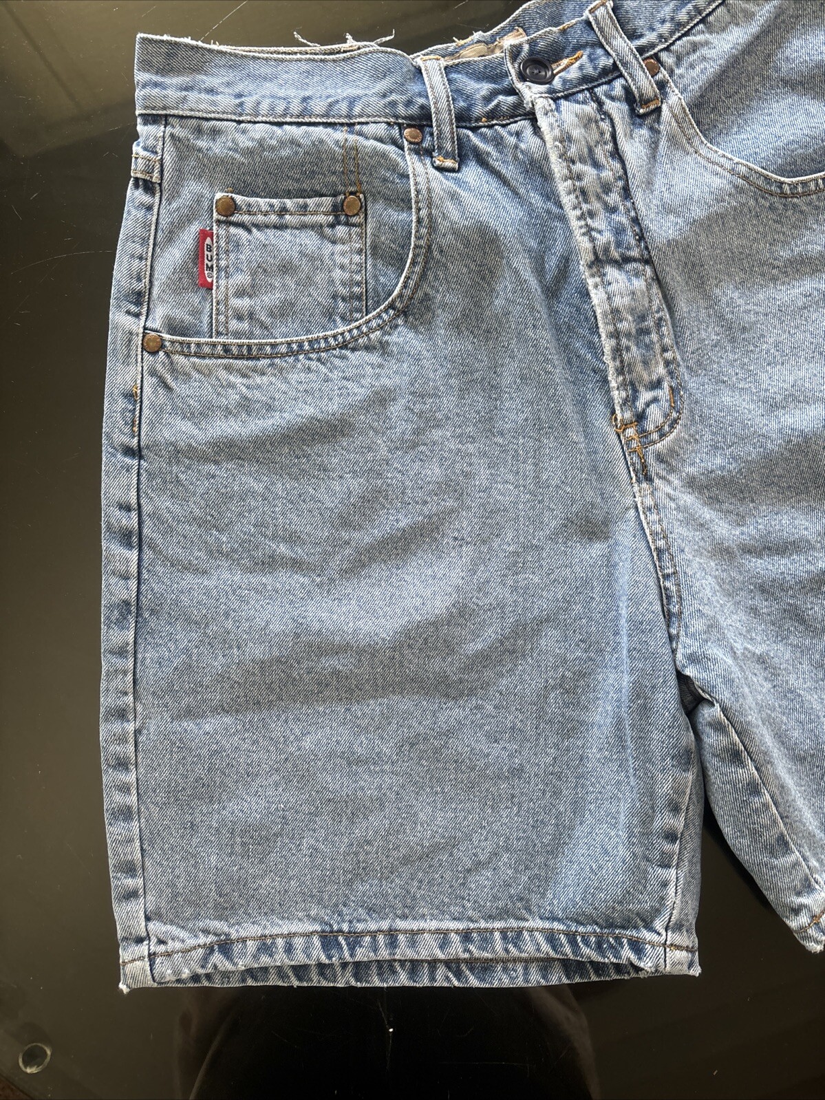 90s Moms Jean Shorts Bum Equipment Juniors 11 Hong Kong Light Blue High Waisted