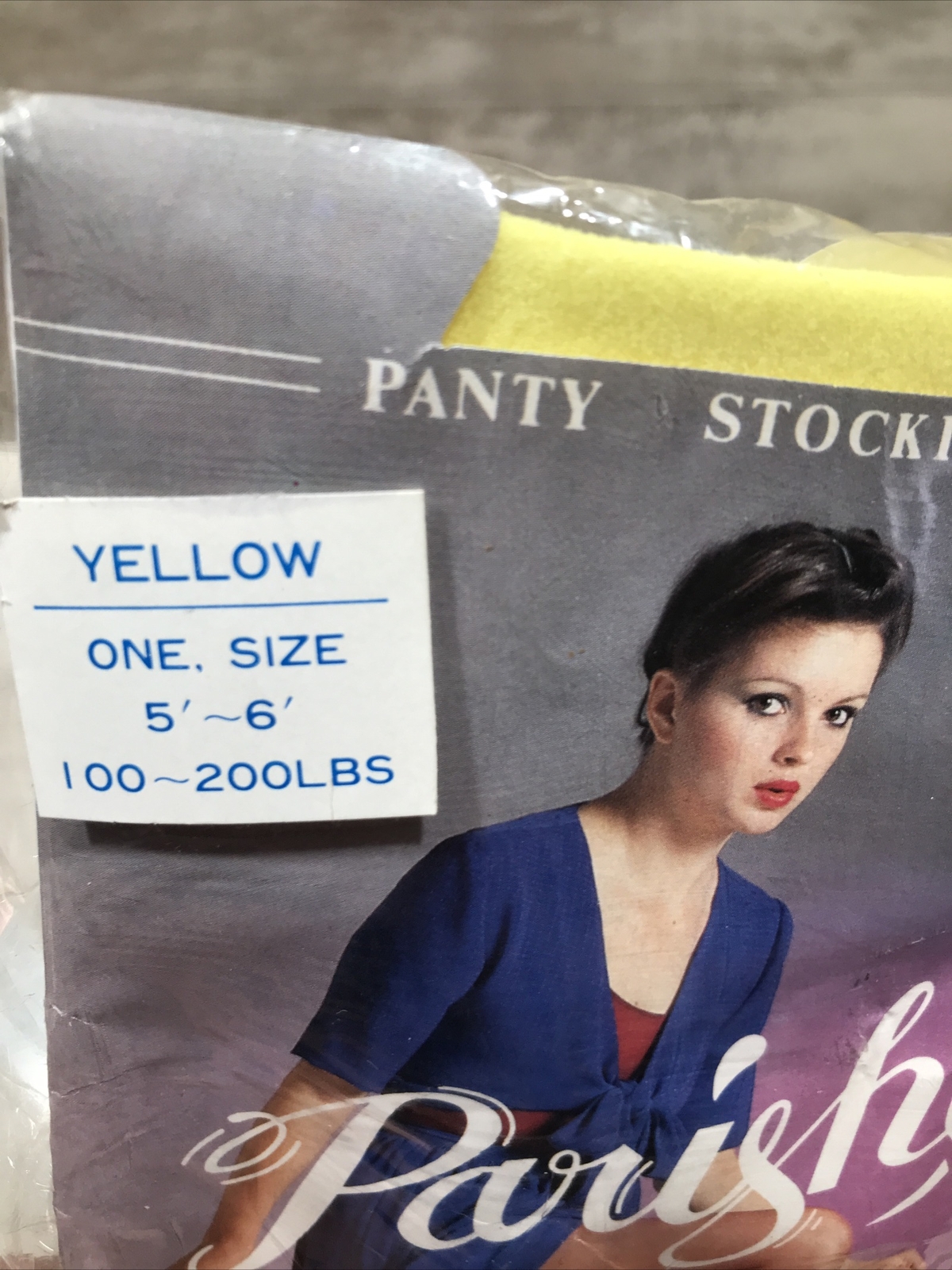 Vtg 80’s Parishe Panty Stockings Hose Silky Sheer Yellow Pink Korea Yong’s YTC