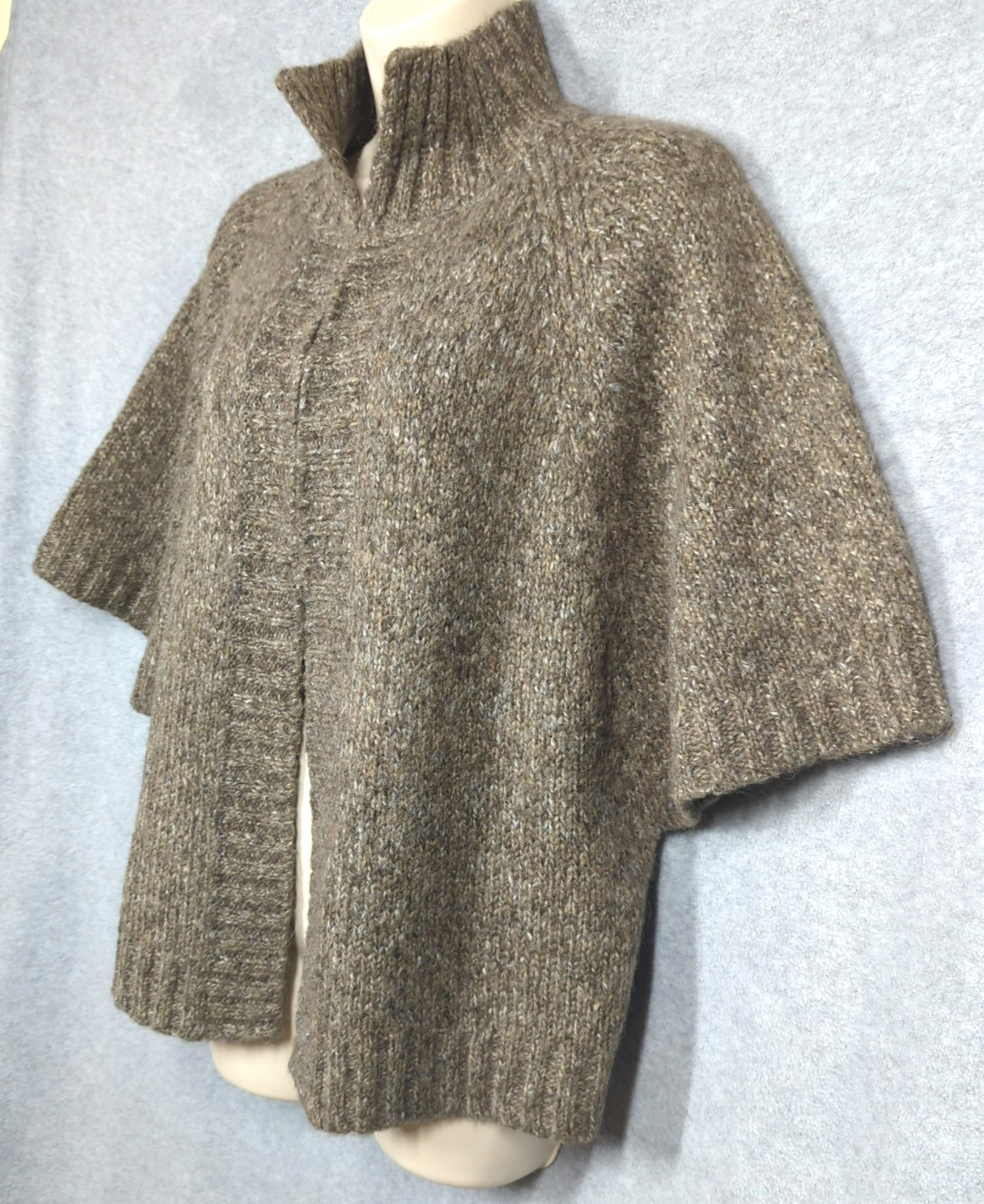 Cardigan Sweater 1X Alpaca Blend Brown Tweed Minimalist Timeless Versatile Cozy
