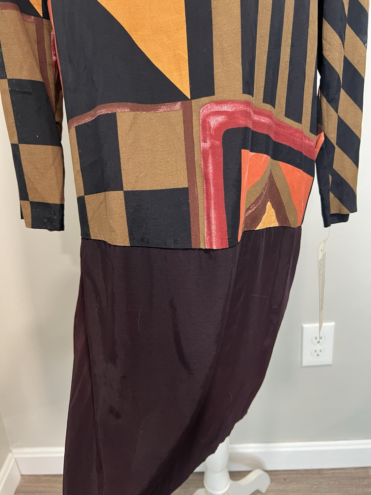 80s/90s Just In Thyme LTD. Multicolored Abstract, Geometric Printed Dress Size 8