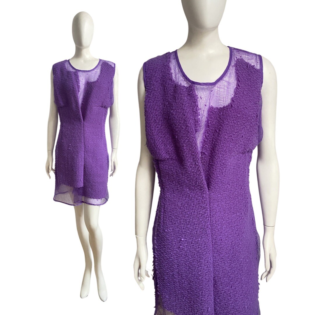 FW 1997 COMME Des GARCONS Adult Punk Collection Lilac Wool Dress M