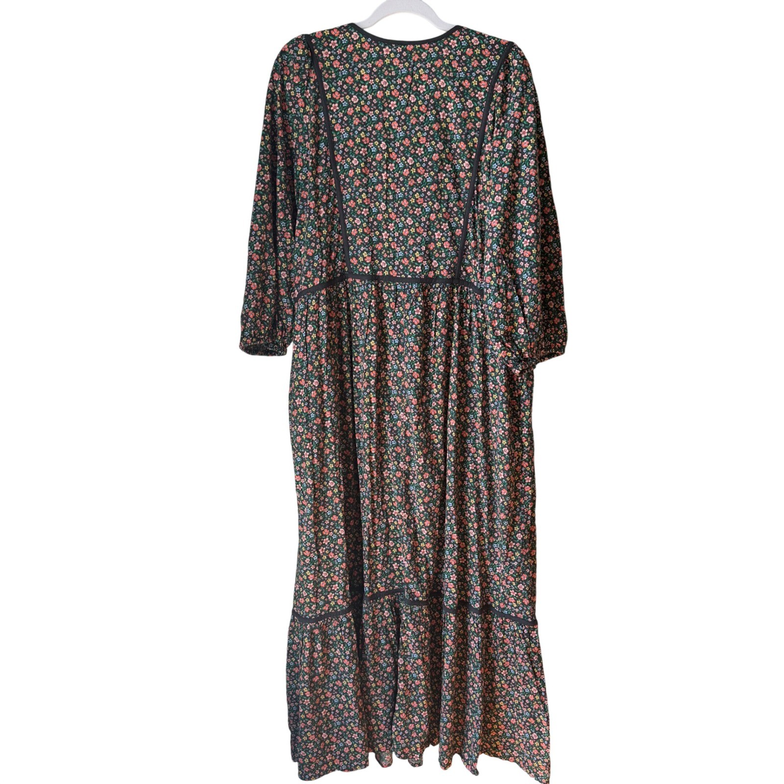 Old Navy Floral Maxi Dress Long Sleeve Tiered Boho Cottage Prairie XL TALL NWT