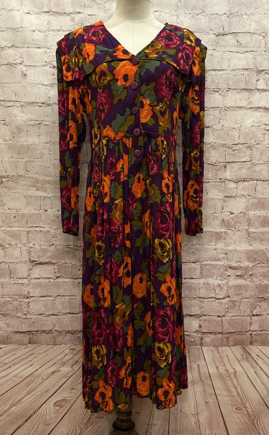 Vintage PASSPORTS OF PIER 1 IMPORTS Womens Dress S Cottage Core Floral 90’s