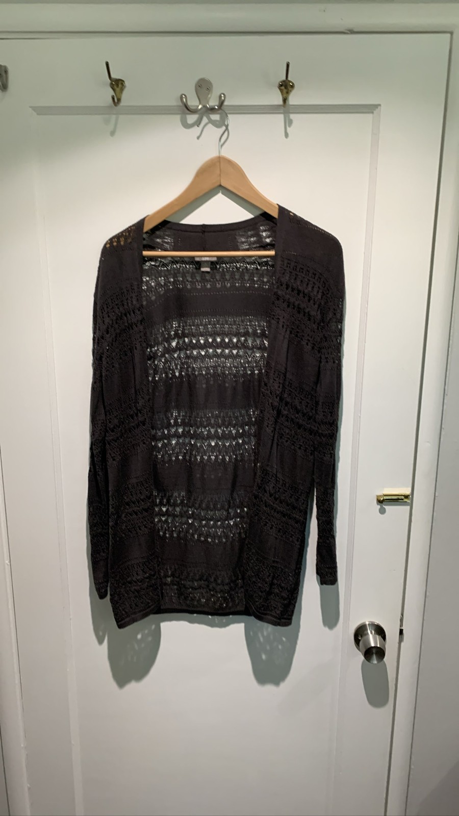 J. Jill Black Crochet Cardigan Womens S Petite