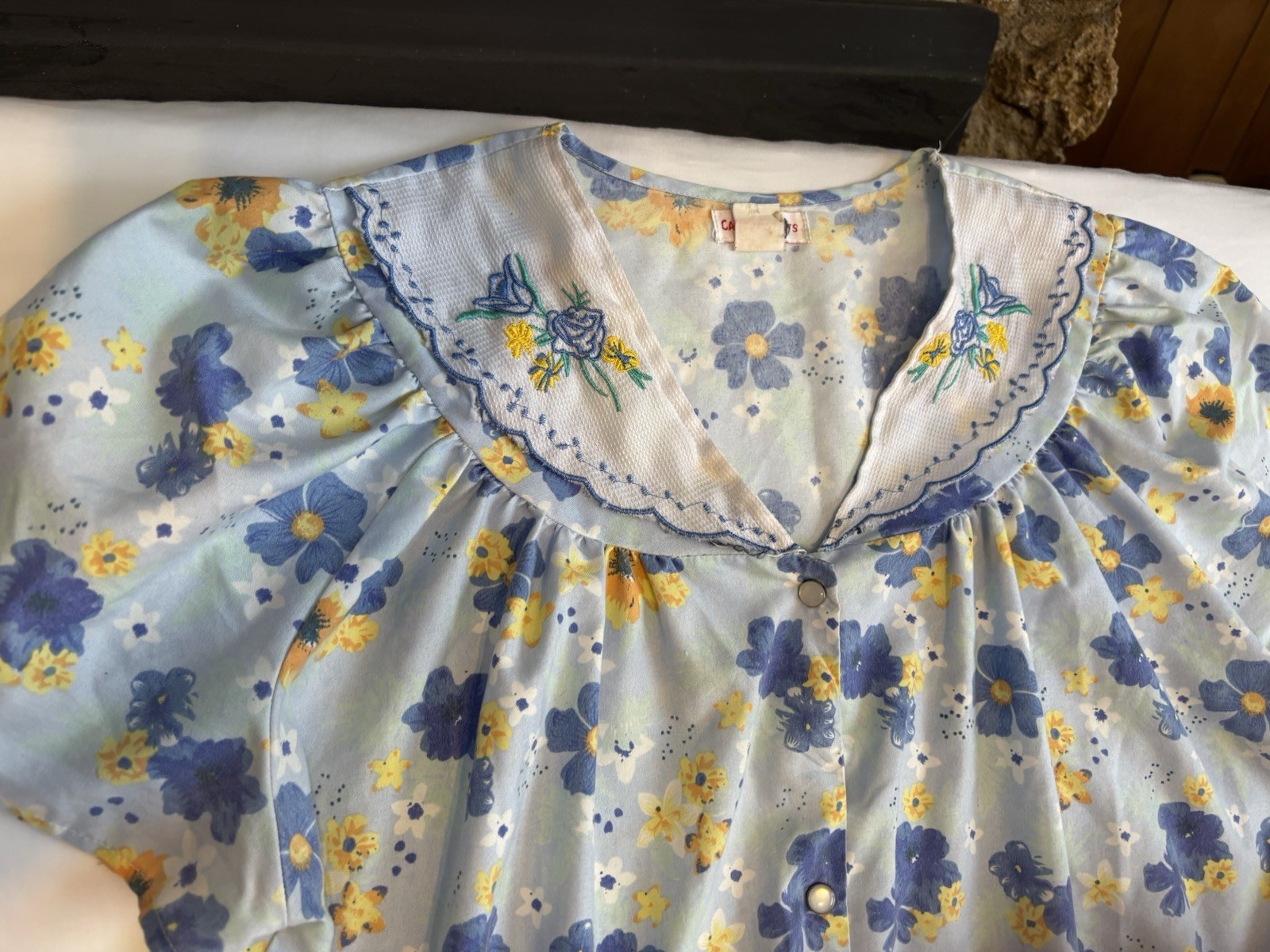 Vintage Casual Nights Floral House Dress /Grannycore Lounge Dress