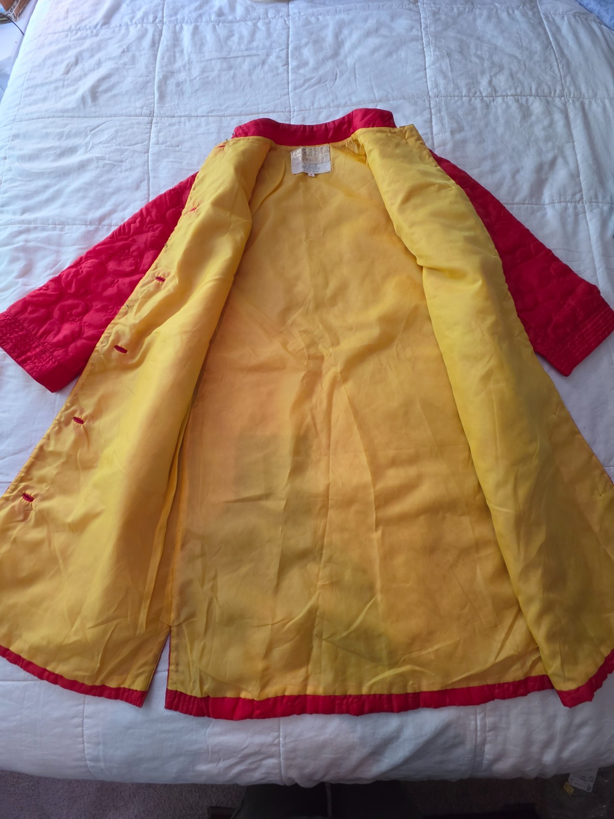 Vintage Teahouse Lord & Taylor Yellow Quilted Long Lounge Robe Small