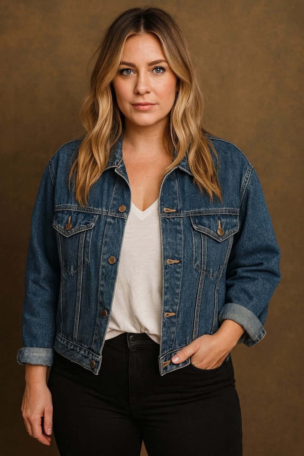 Vintage LizWear Denim Jacket Womens Size 14 Blue Jean 90s Buttons New w/o Tags