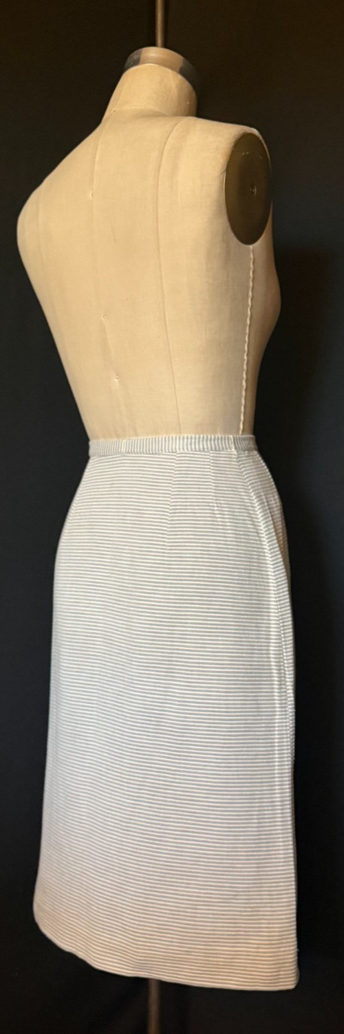Vtg 1960’s EVAN- PICONE, WOMEN’s PENCIL SKIRT, fine Woven RIBBED Cotton Twill,