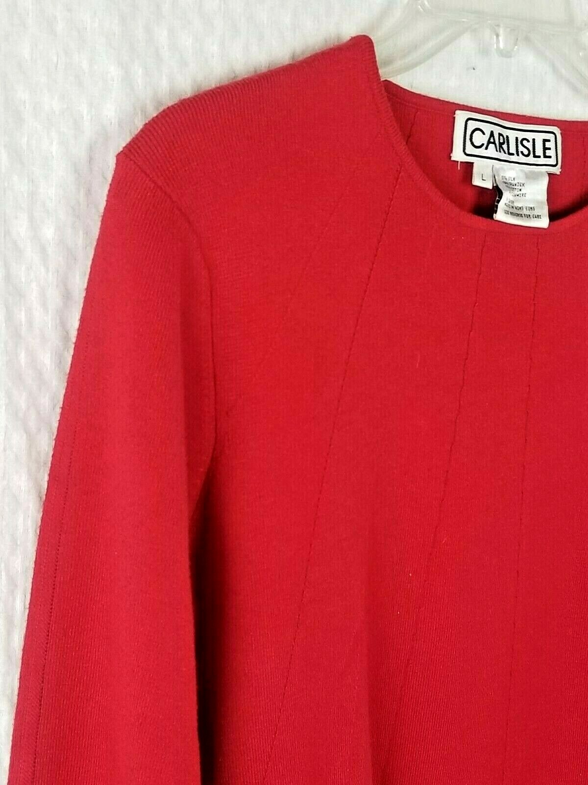 CARLISLE Vintage Red Lightweight Sweater Size Large RN 69161