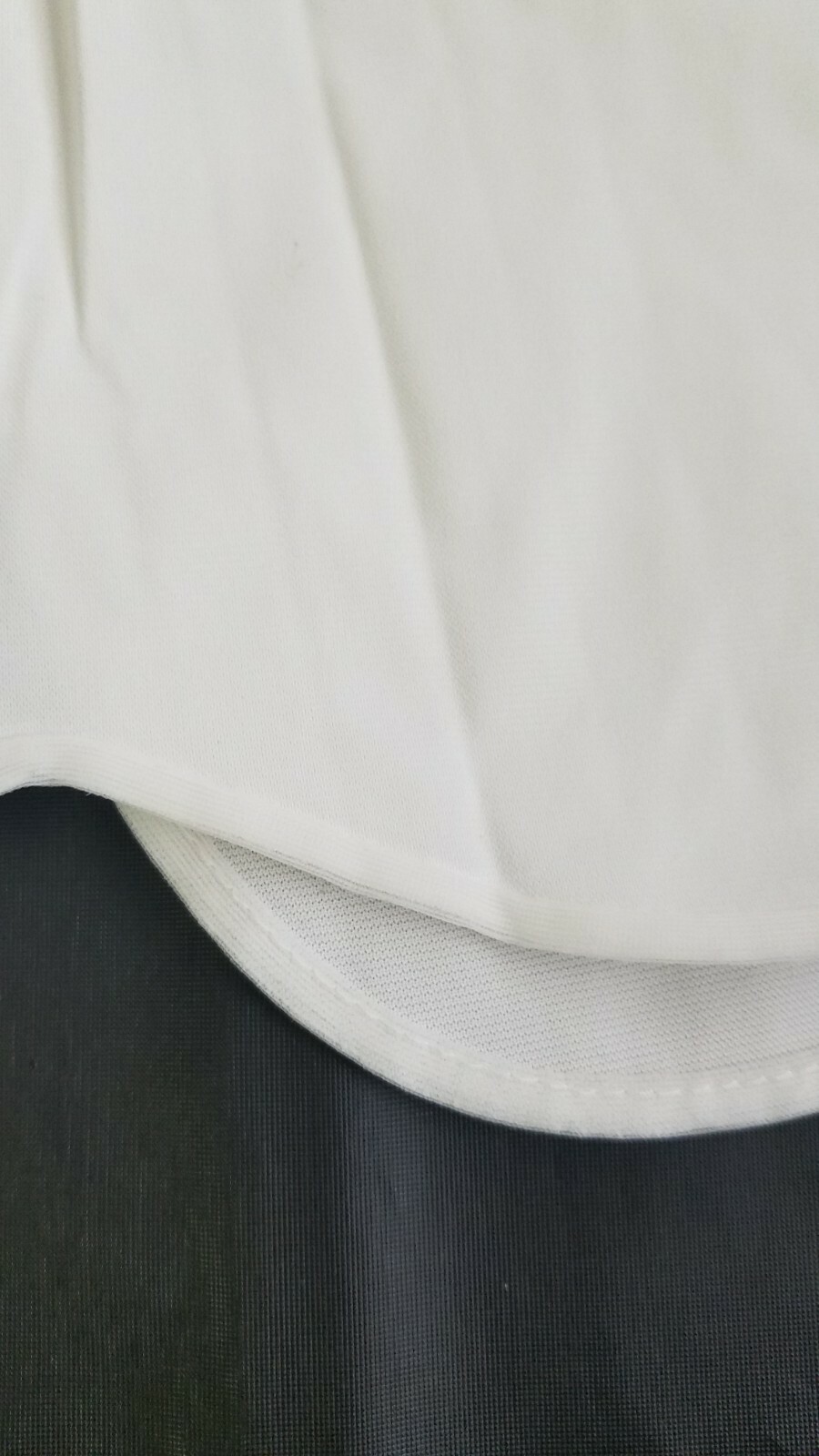 Vintage Half Slip Zip/Elastic Waist Scalloped Hem Slit White No Stretch