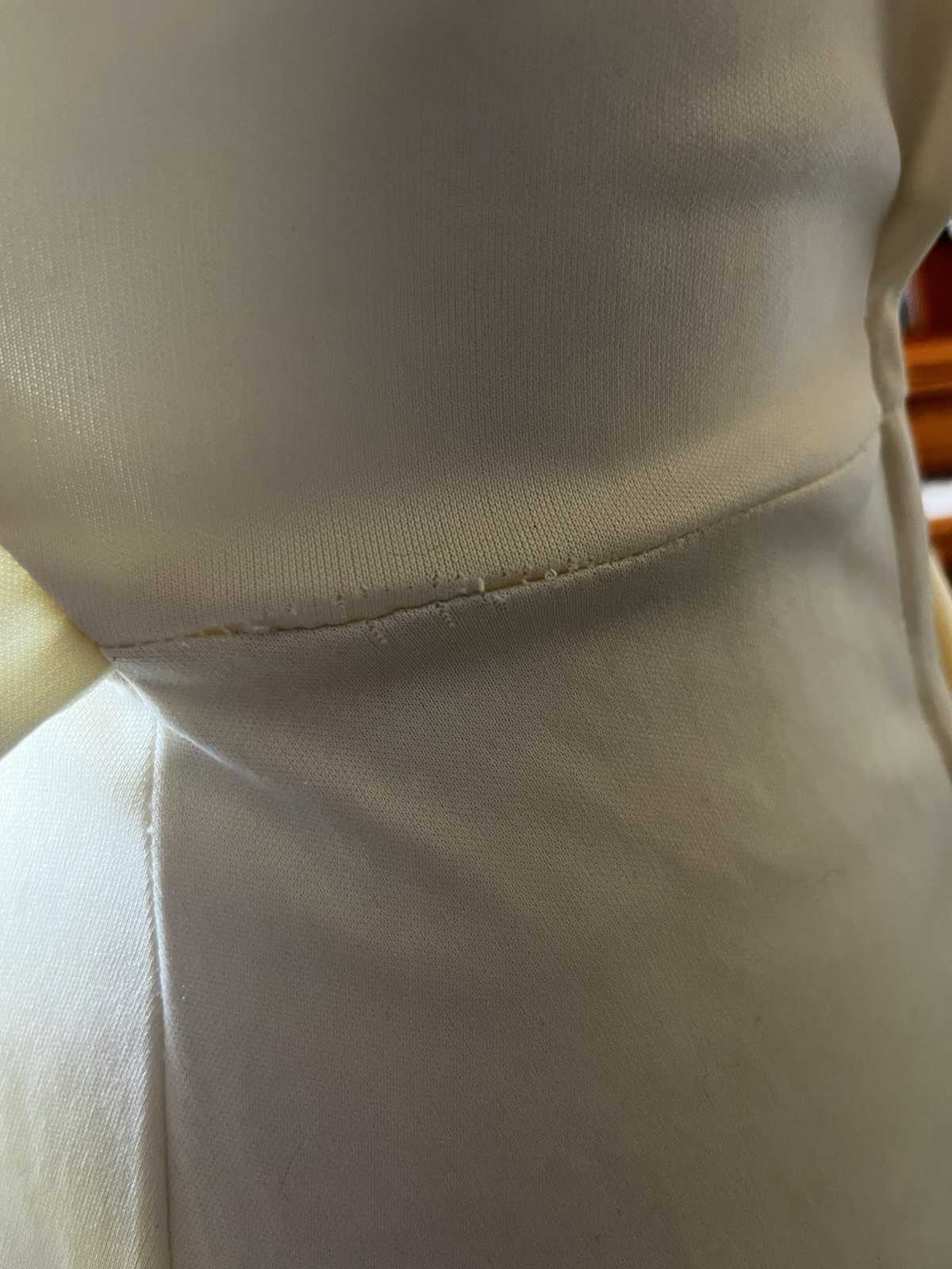 1970s Cream Prairie Style Wedding Dress
