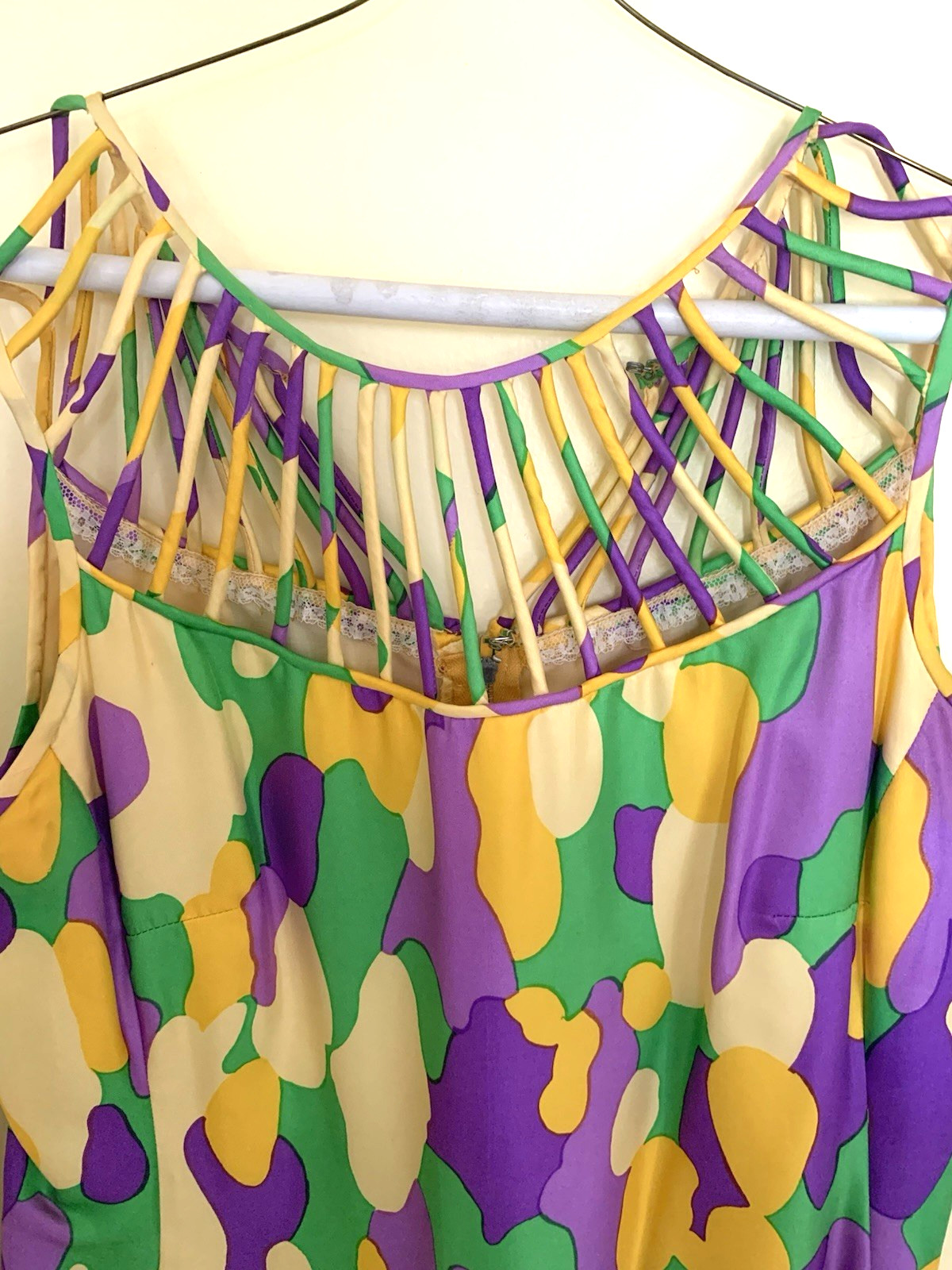 Vintage Lilly Pulitzer Silk Cotton Shift Dress Woven Lattice Neckline Sz 12