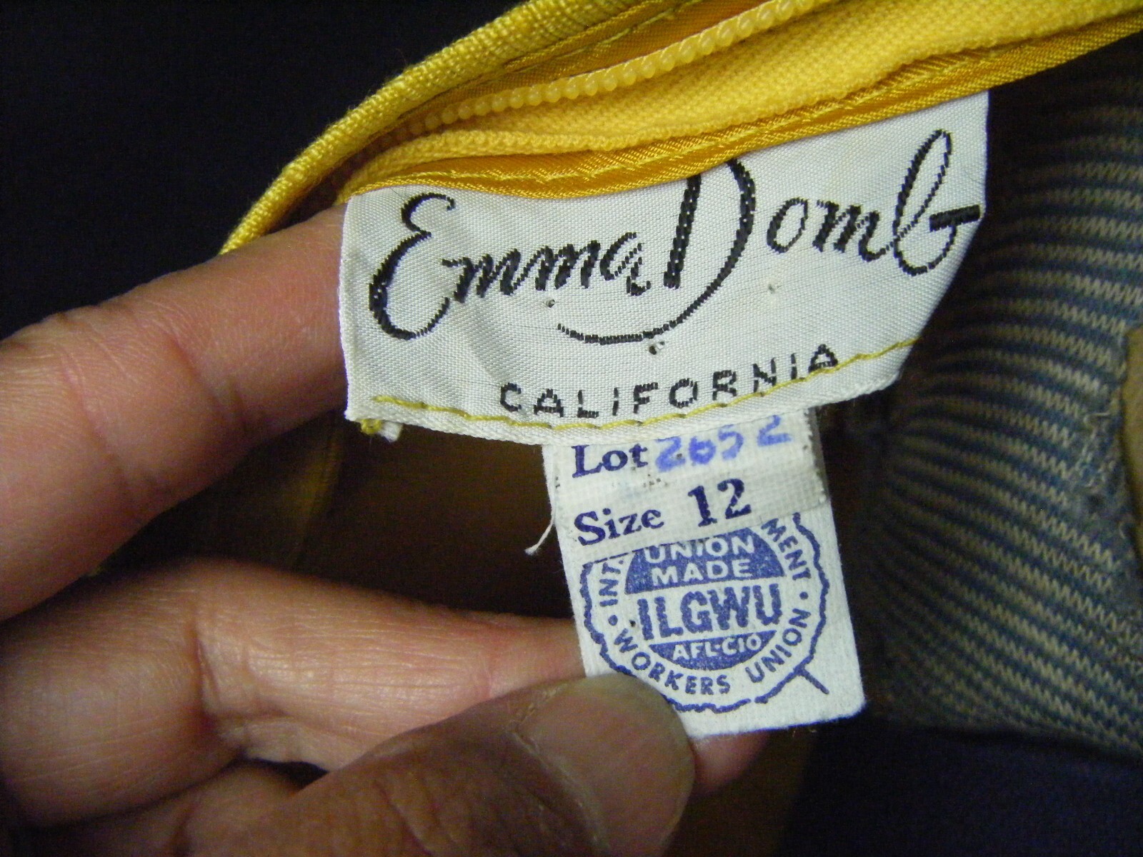 EMMA DOMB Vtg 60s Yellow Crepe Jeweled Embellishment Dress-Bust 36/S,AS-IS