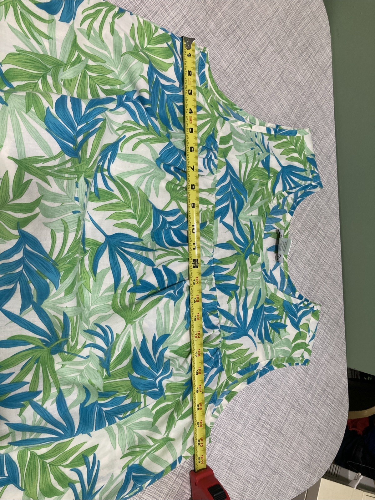 Vtg 90s Y2K Anthony Richards Muumuu House Dress 1X Plus Palm Leaf Lounge Summer