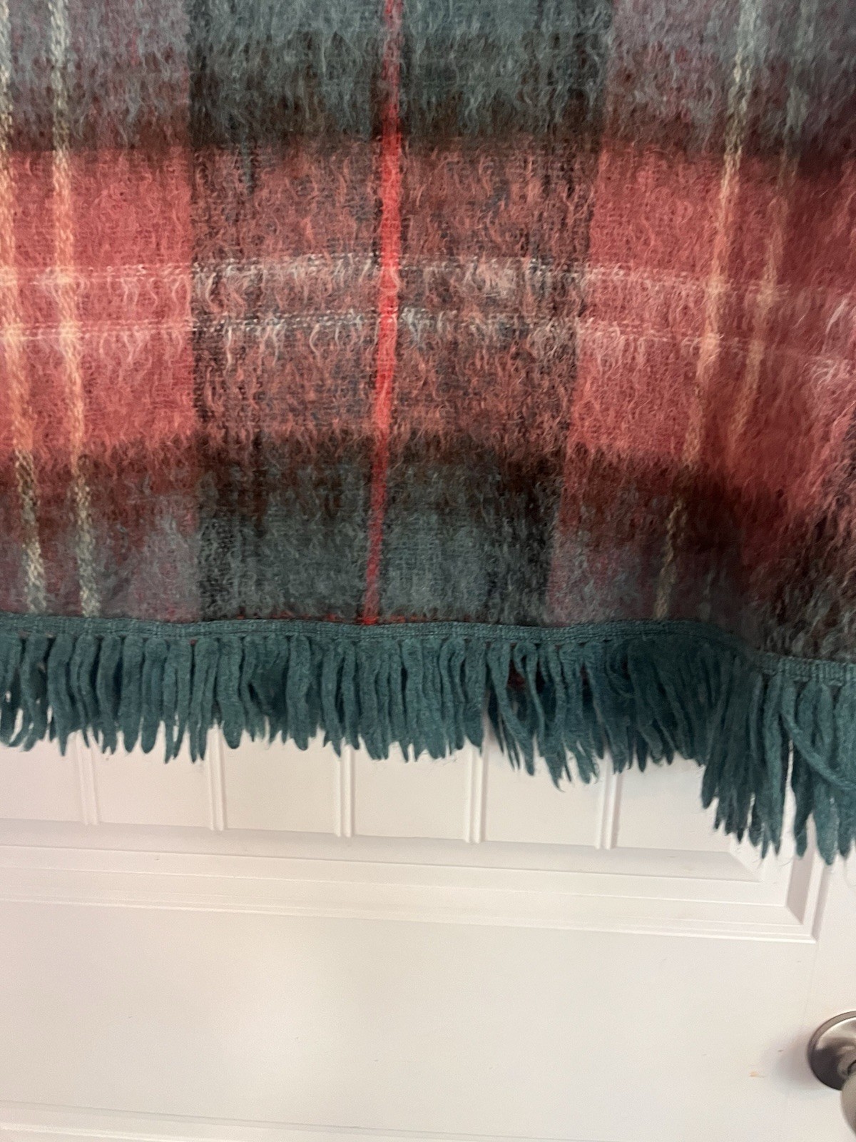 Andrew Stewart Vintage Cape Poncho in Wool & Mohair Woven in Scotland Plaid 319