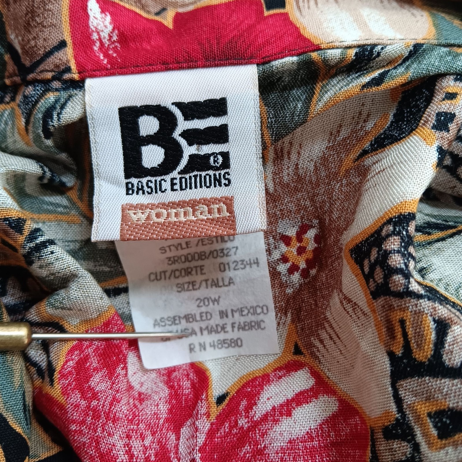 True Vintage 90’s Top NEW DS 20W XL Floral Print Padded Shoulder Granny Shirt