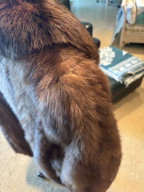 Vintage Genuine Mink Fur Stroller Jacket Brown Full Pelt 33” Medium Leonard Schw