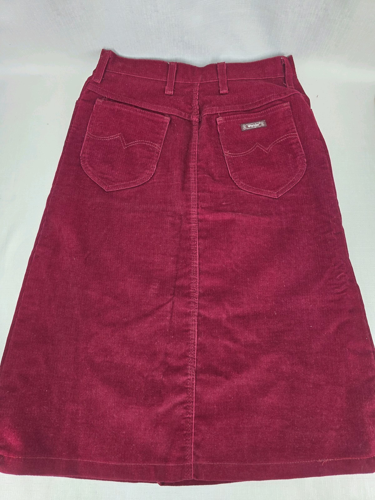 Vintage 70s Wrangler Corduroy Suit Set Burgundy Maroon Western Blazer And Skirt