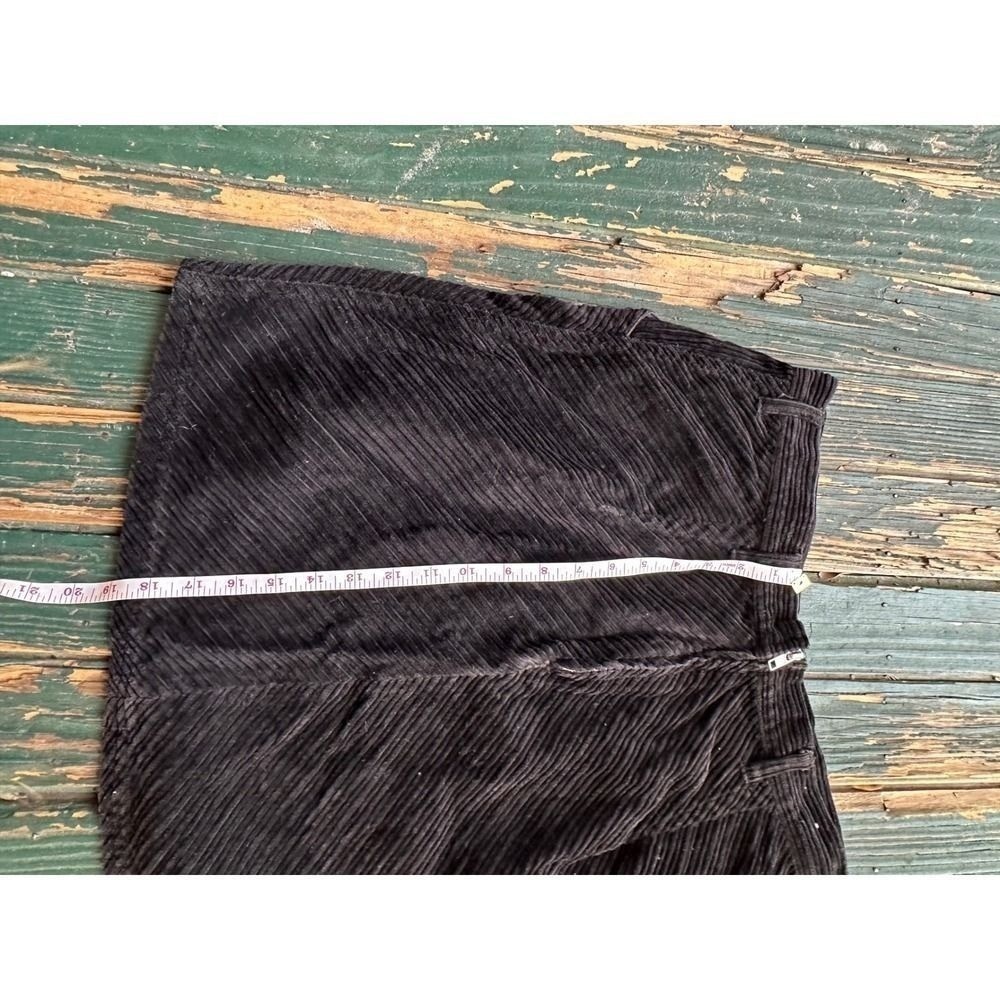 Vintage Quizz New York Black Corduroy Mini Skirt Chevron 100% Cotton goth 11/12