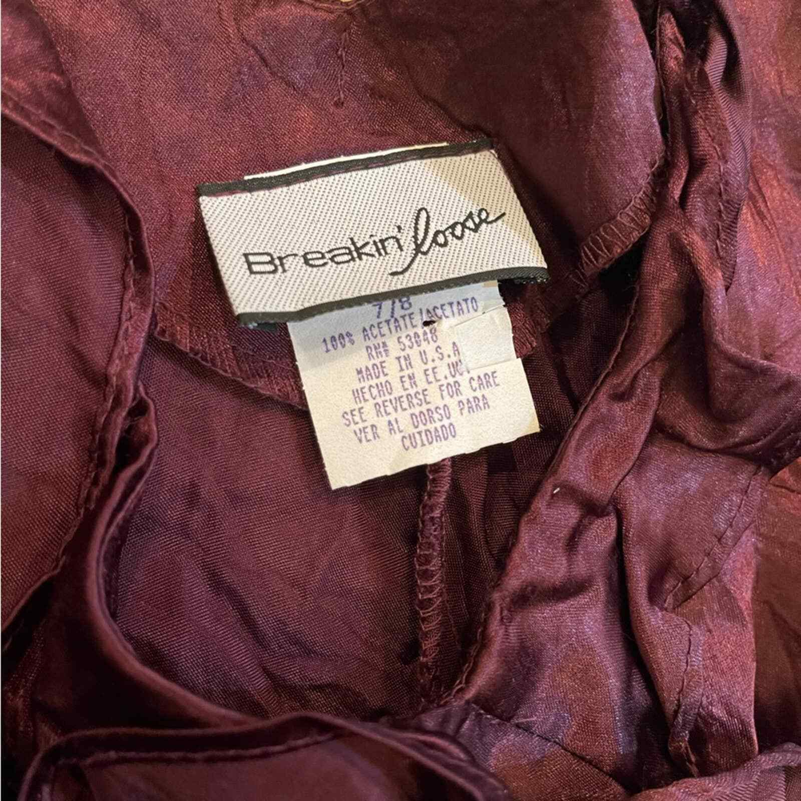 Breakin Loose Vintage Y2K Dress Deep Plum Color Size 7/8 Womens NWT