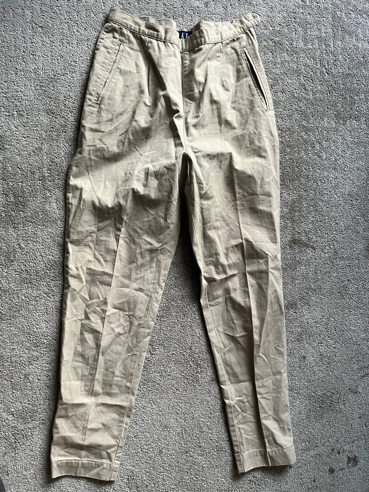 Gap Pants Vintage 10 High Rise Beige Solid Pleated Side Open 1990s