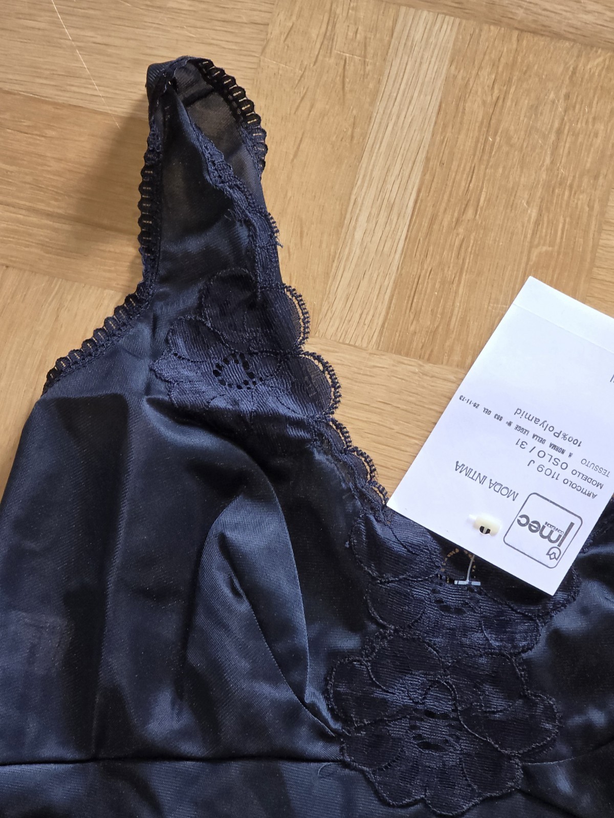 SEXY: IMEC slip dress OSLO made in Italy, size 40 / I 44, nero, NEW * VINTAGE