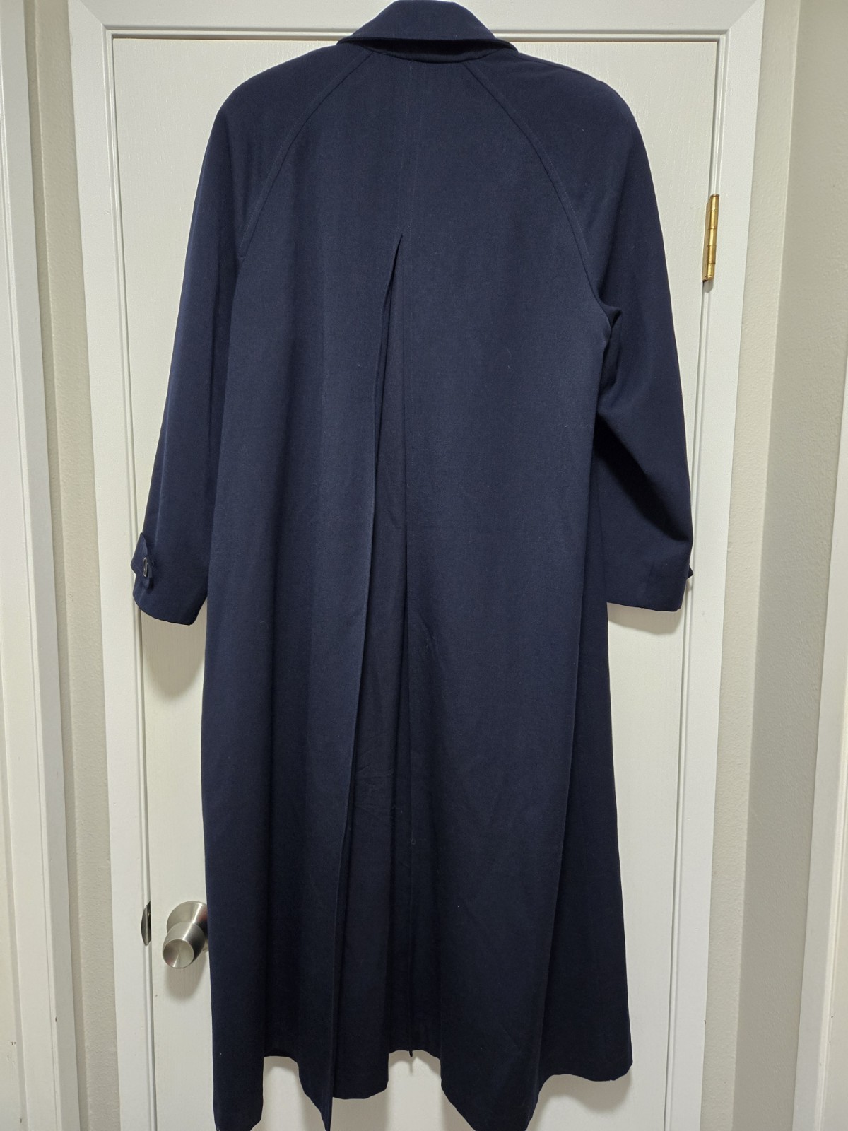 Vintage Tempo Europa London Fog 100% Wool Trench Coat Women’s 12 Regular Blue