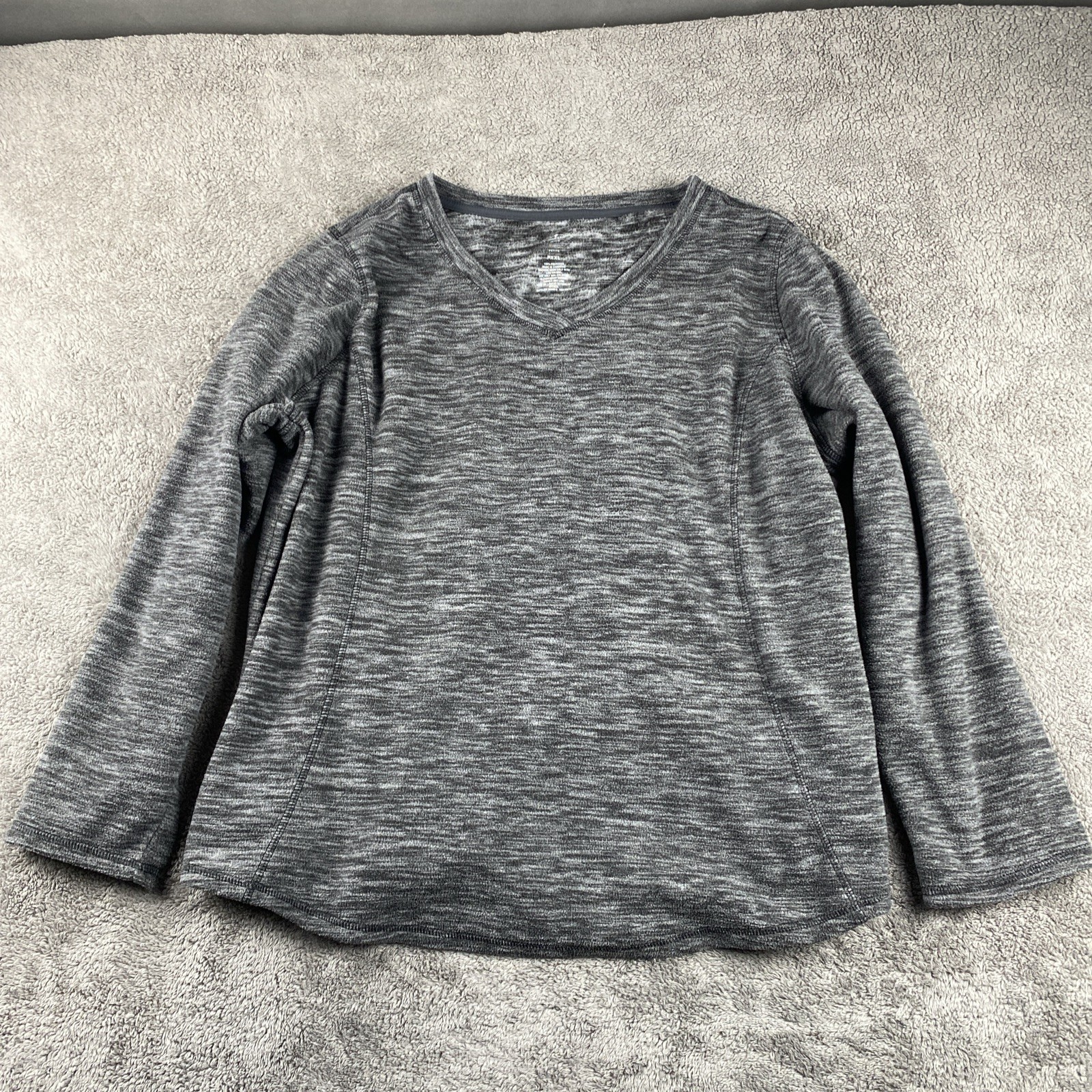 St. Johns Bay Long Sleeve Shirt Womens Size Petite XX Large Gray