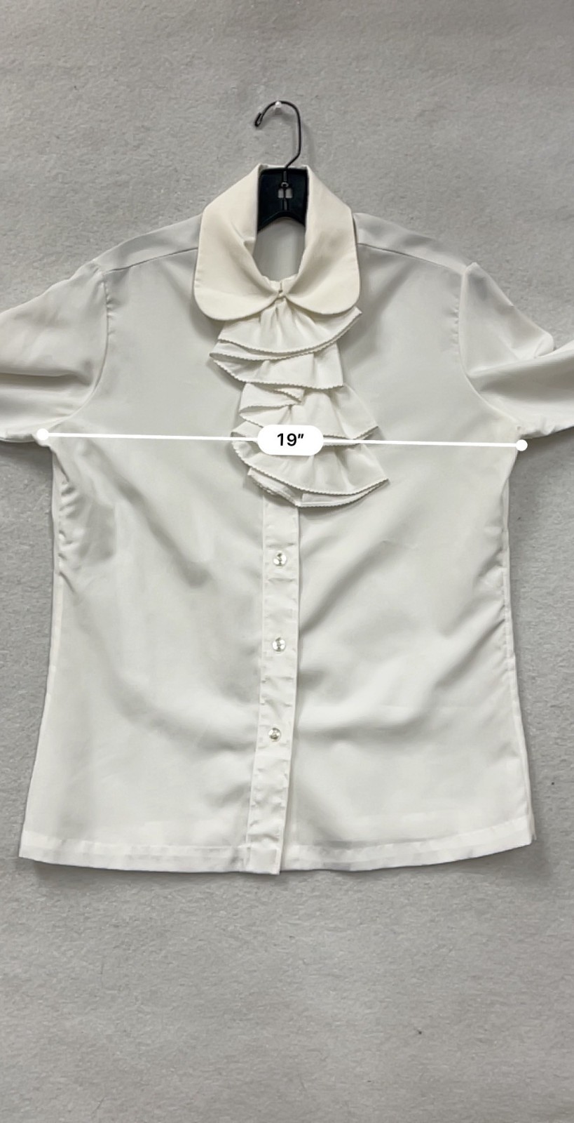 Vintage Terry Chicago White Ruffled Button-Up Blouse #8355