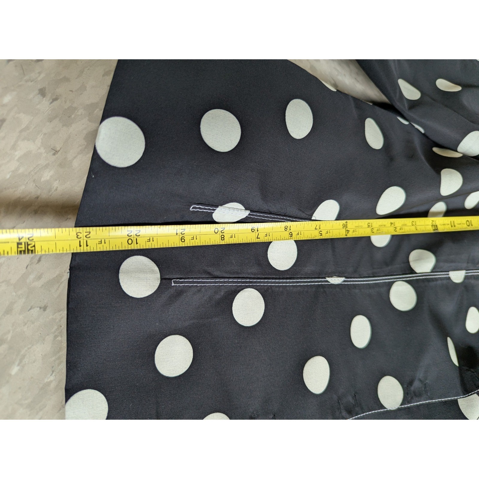 Vintage 90s Carlisle 100% Silk Polka Dot Jacket Black White Ruffle Collar