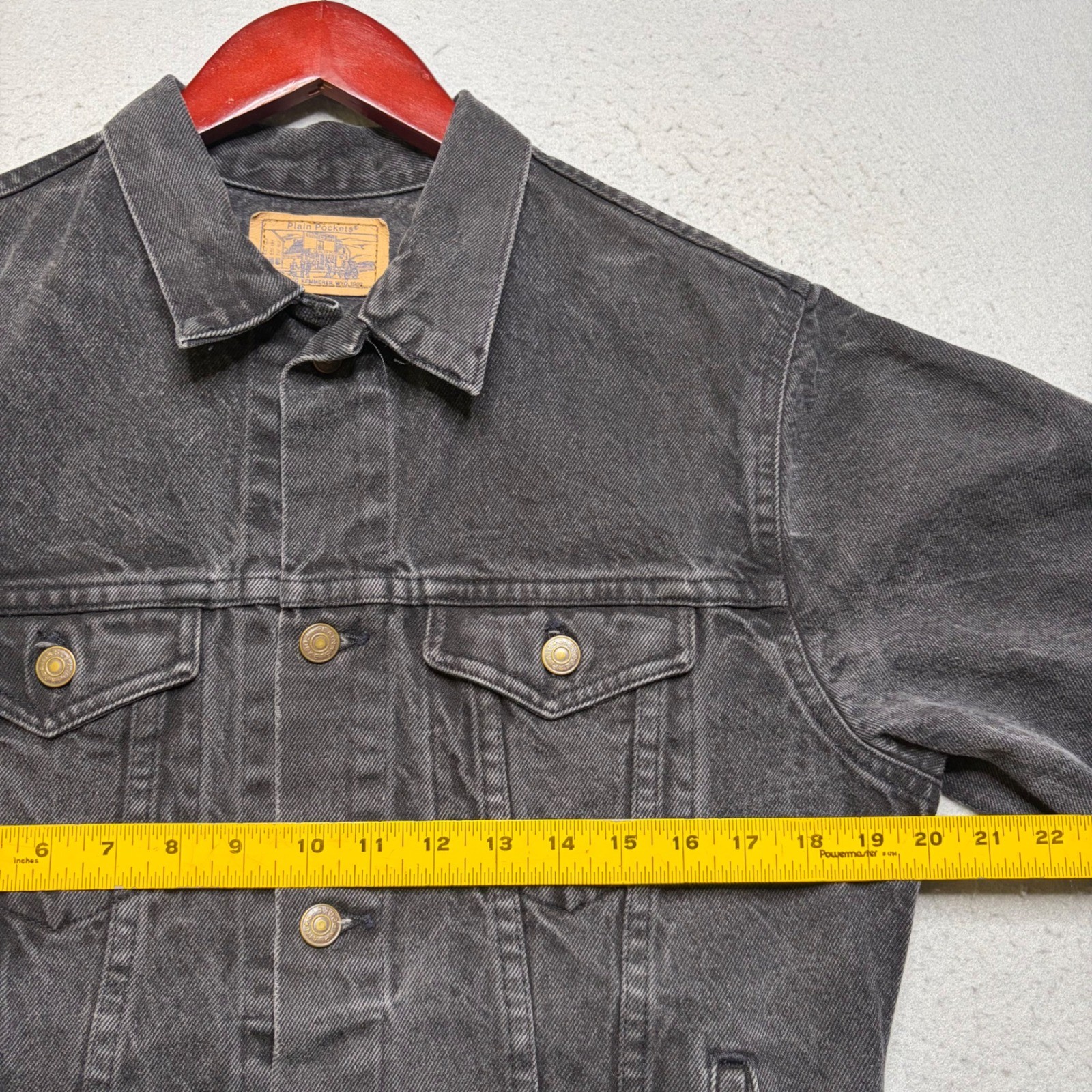 JCPenney Plain Pockets Denim Jacket Womens Small Black Vintage 80s Trucker USA