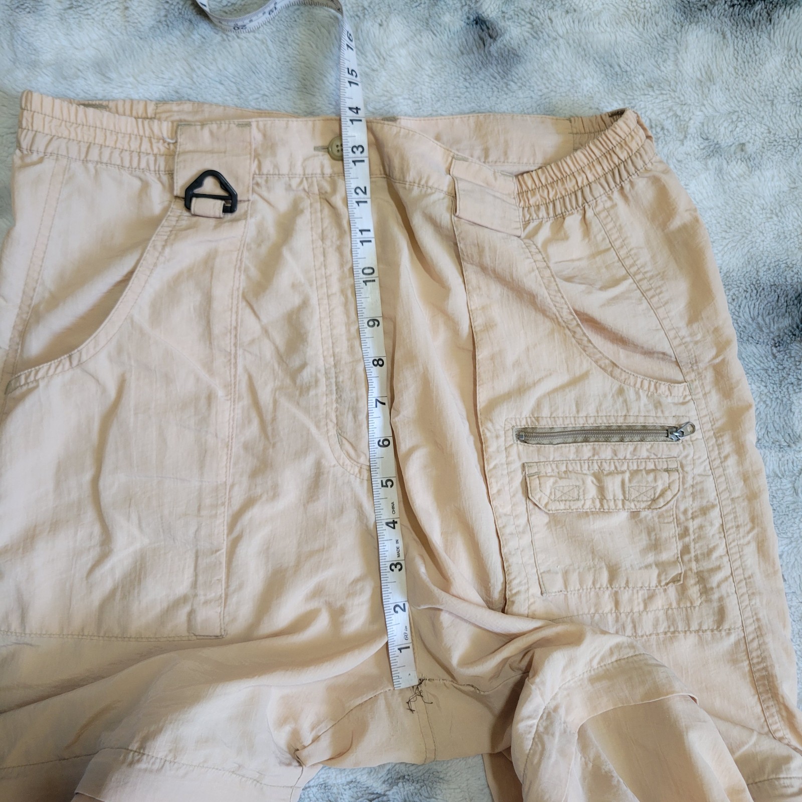 Flawed Vintage Bimini Bay Convertible Zip Off Cargo Pants Khaki Gorpcore 12