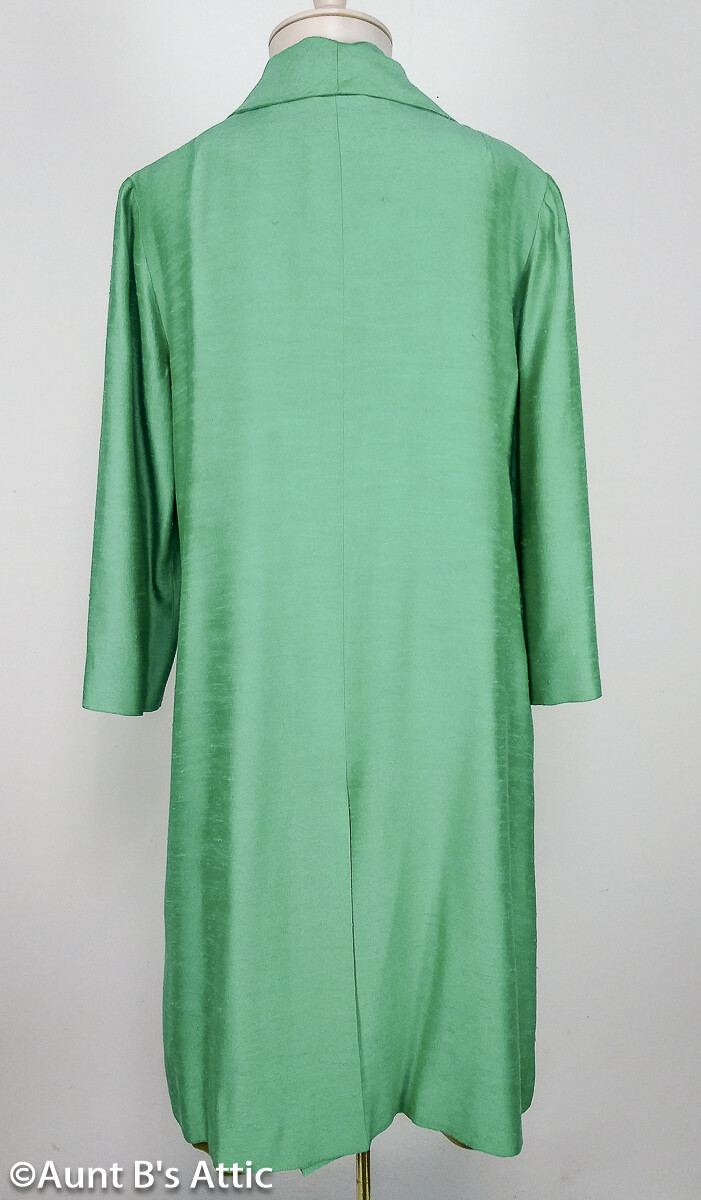 Vintage 60’s Spring Handmade Matching Gr Sleeveless Dress & 5 Button Coat M/L