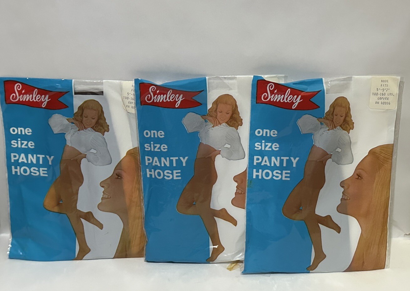 Simley Coffee Nude Fit One Size 5’- 5’7” 100-160 Lbs Vintage Panty Hose Set Of 3