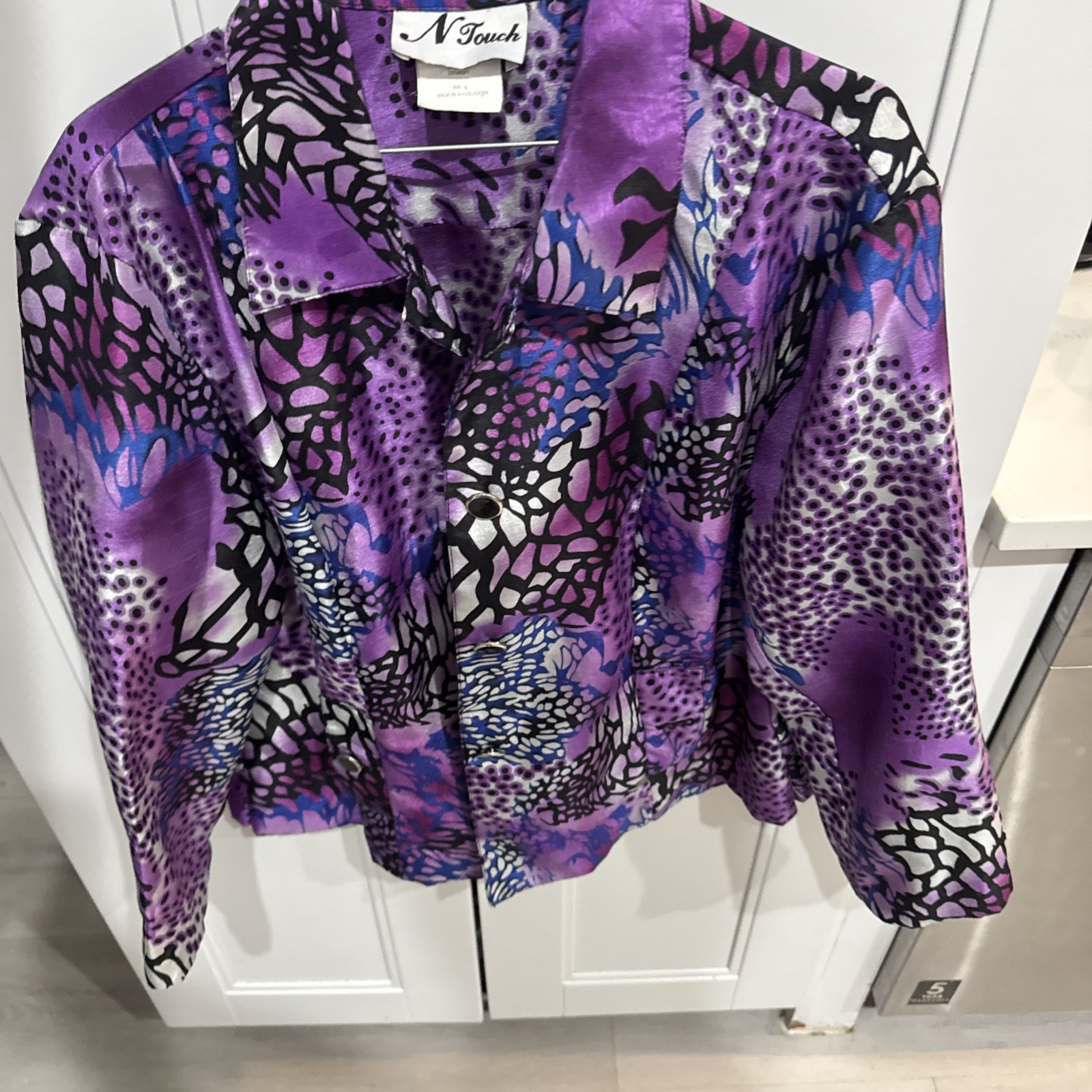 Vintage 1980’s N Touch Jacket Size 18 Multicolor Long Sleeve Missing 1 Button Pk