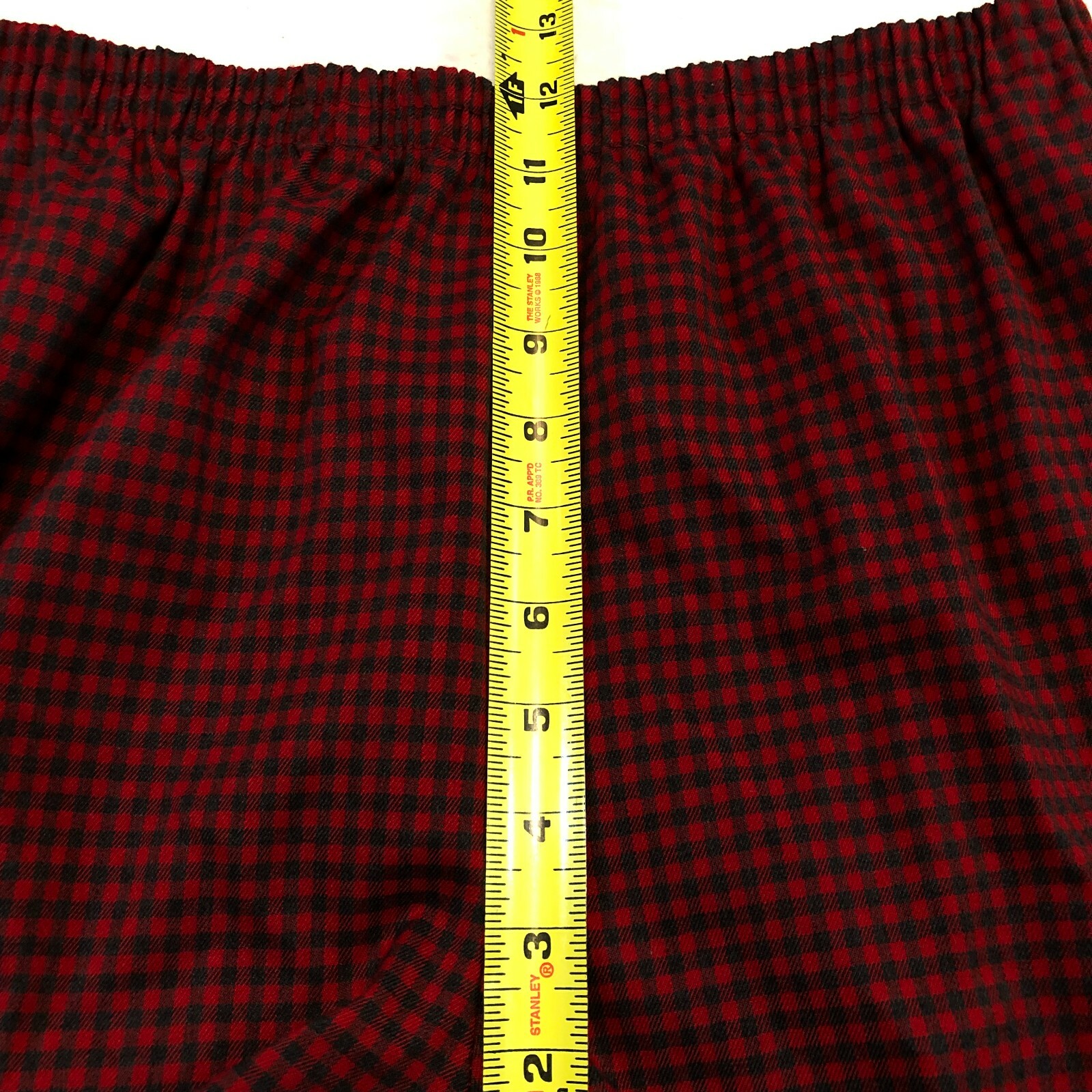 The Tog Shop Vintage Elastic Waist Buffalo Plaid Red Black Pants Size P Medium
