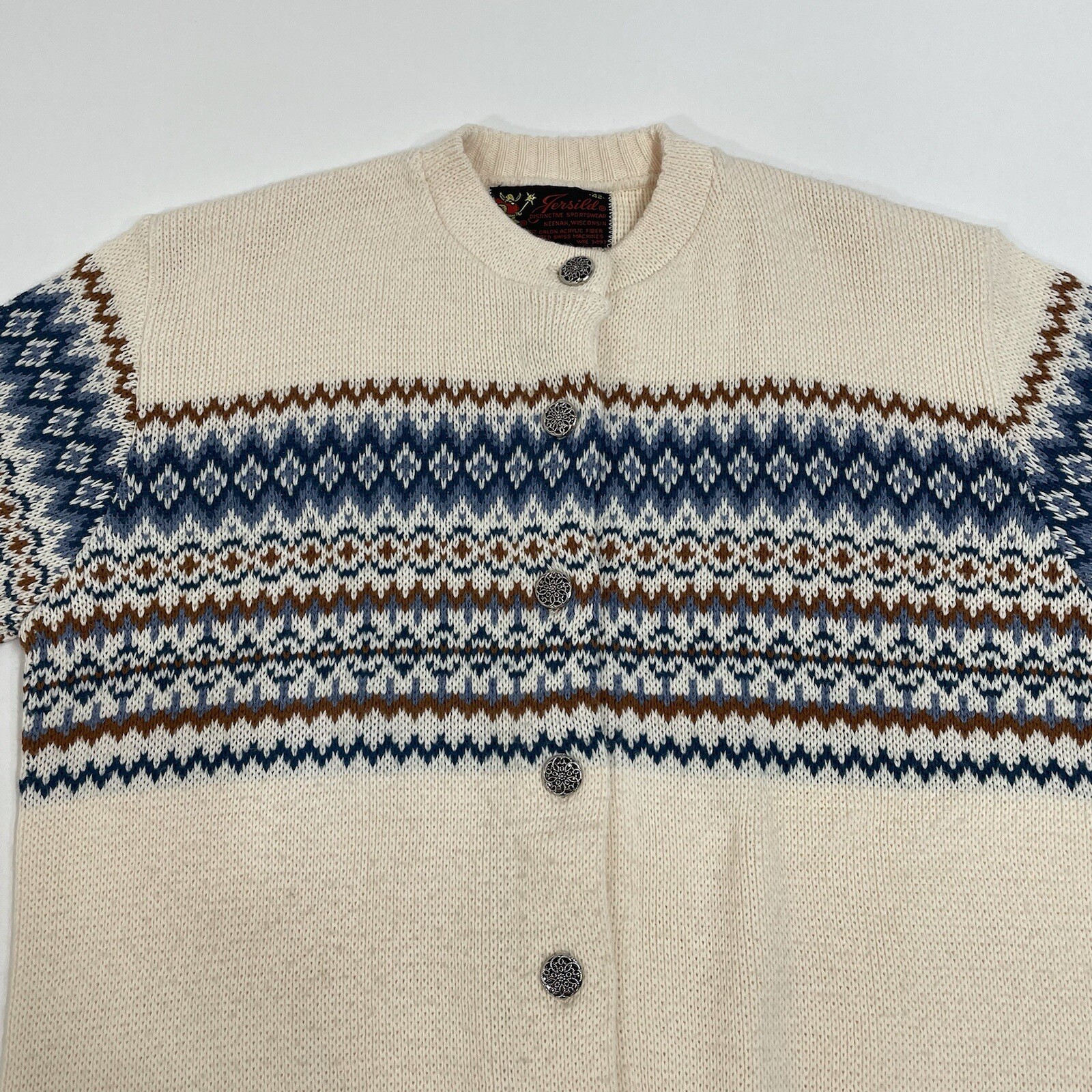 Vintage Swiss Jersild Cardigan Knitted Button Sweater Women’s Size 42