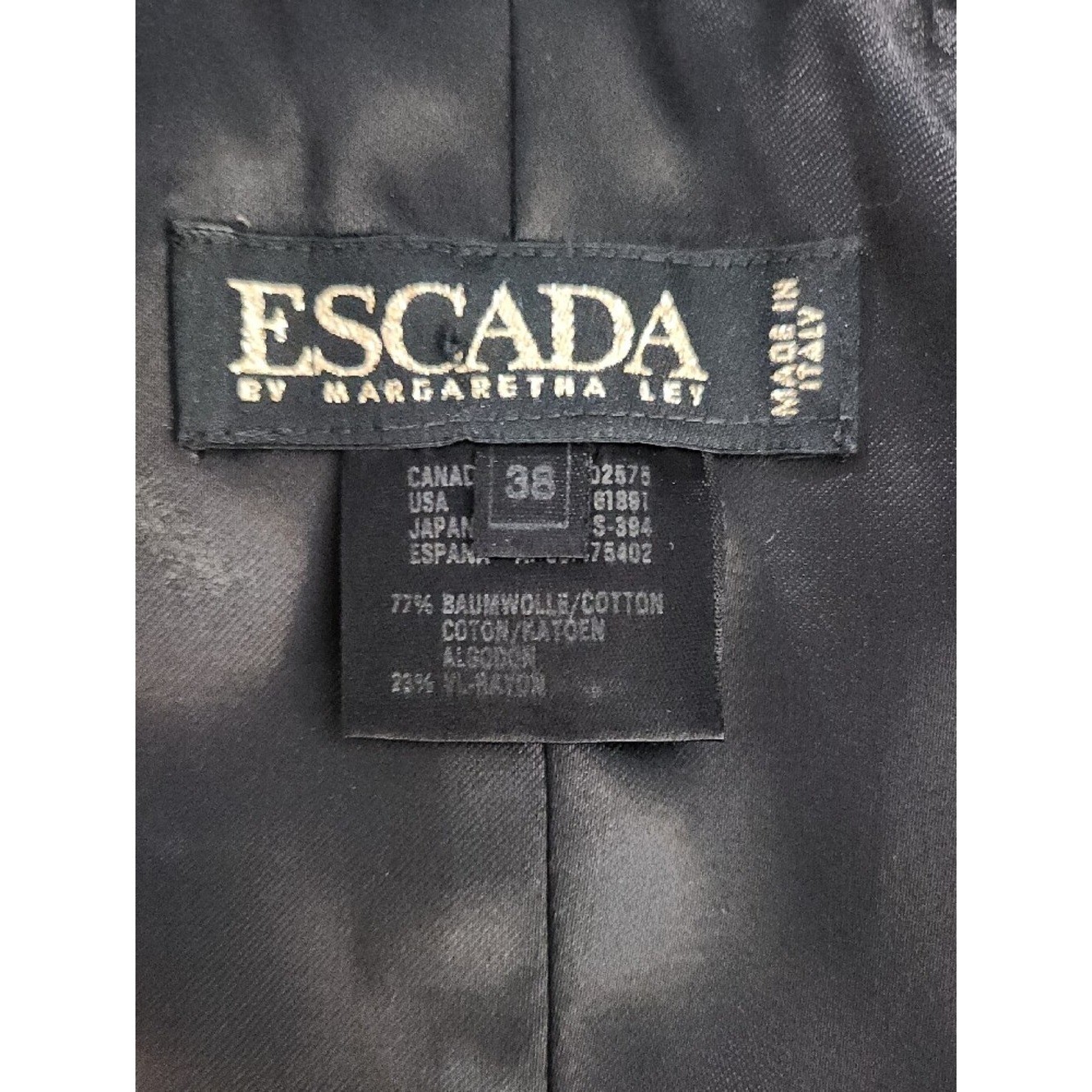 VTG Escada Black Velvet Strapless Dress with Pink Green Blue SEQUIN Gold BEAD M.
