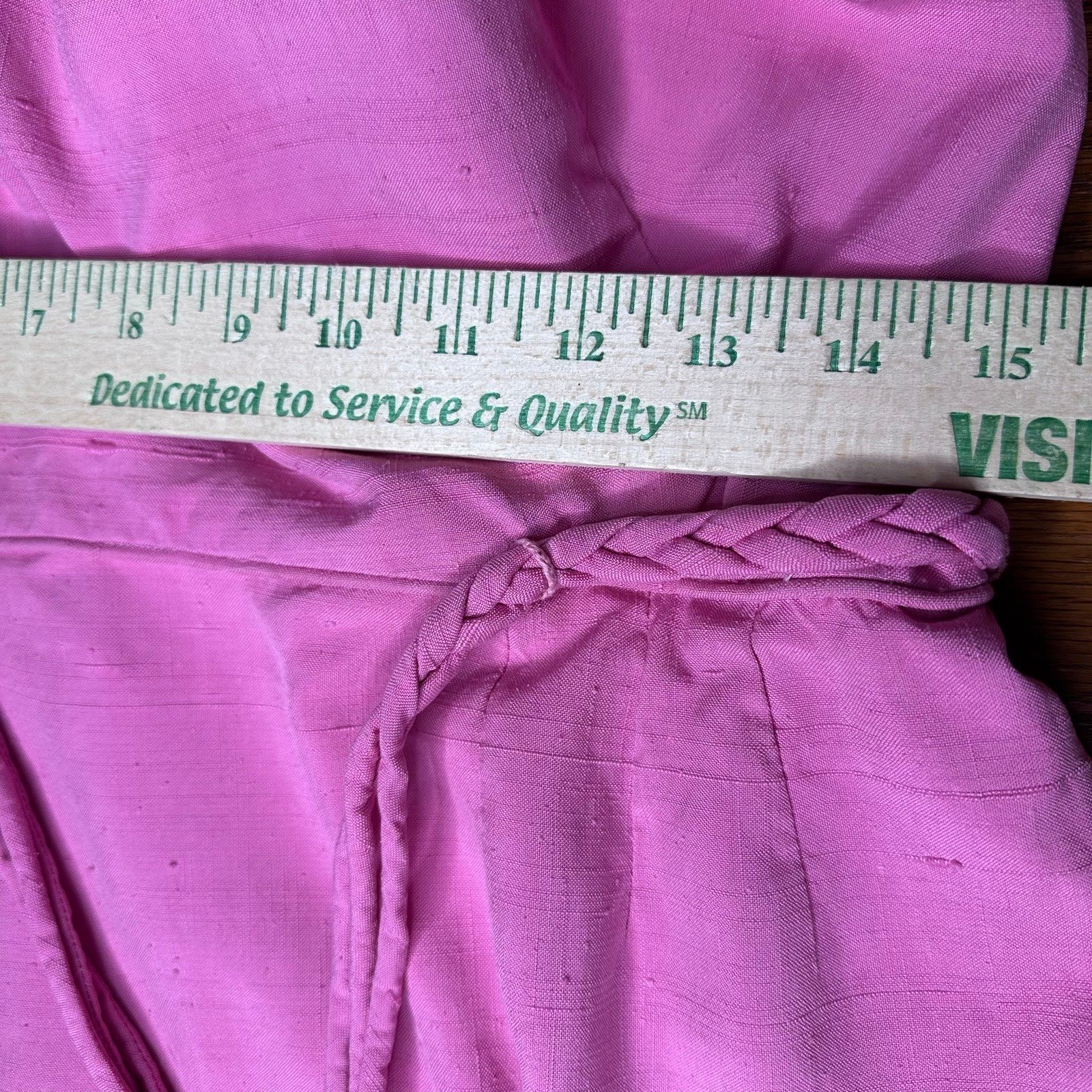 Vintage 1960s Pink Doupioni Silk Sheath Dress Italy Couleur Fabrics Braided Belt