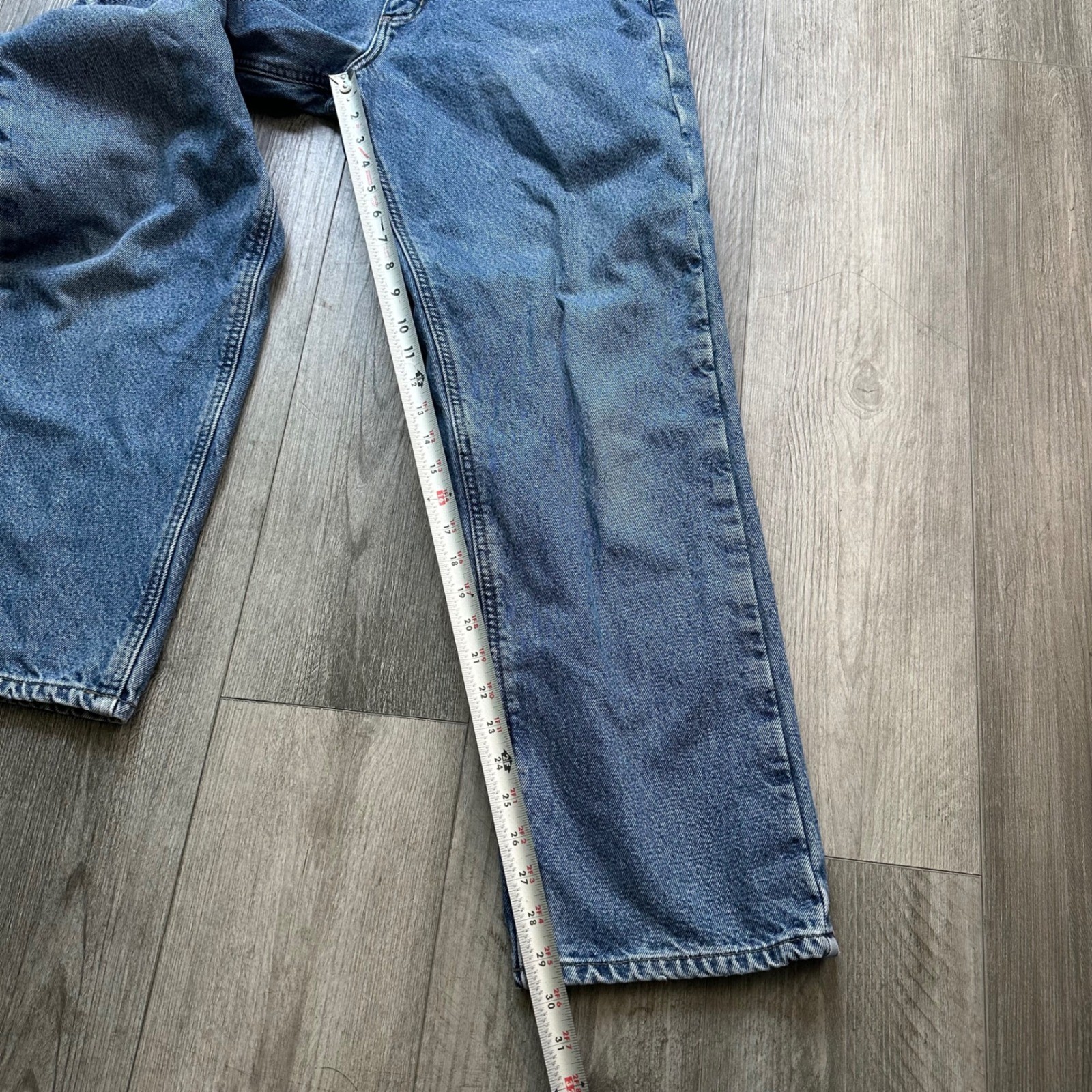 VTG Y2K Flannel lined Carhartt Relaxed Fit Blue Jeans 33×32 Work Wear denim
