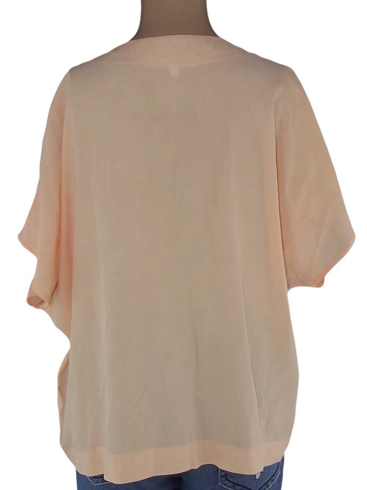 Womens Vintage Apricot Silk Blend Blouse Made Italy Size 50 3xl