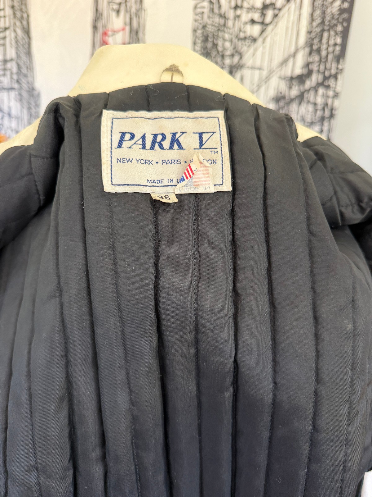 Vintage Biker Jacket Park V White Leather Fringe Motorcycle 36 1980s Moto Thrash