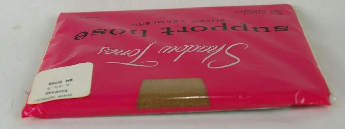 Vtg. Women’s Shadow Tones Support Hose Sheer Seamless Fanfare A 8.5- 9 RN18768