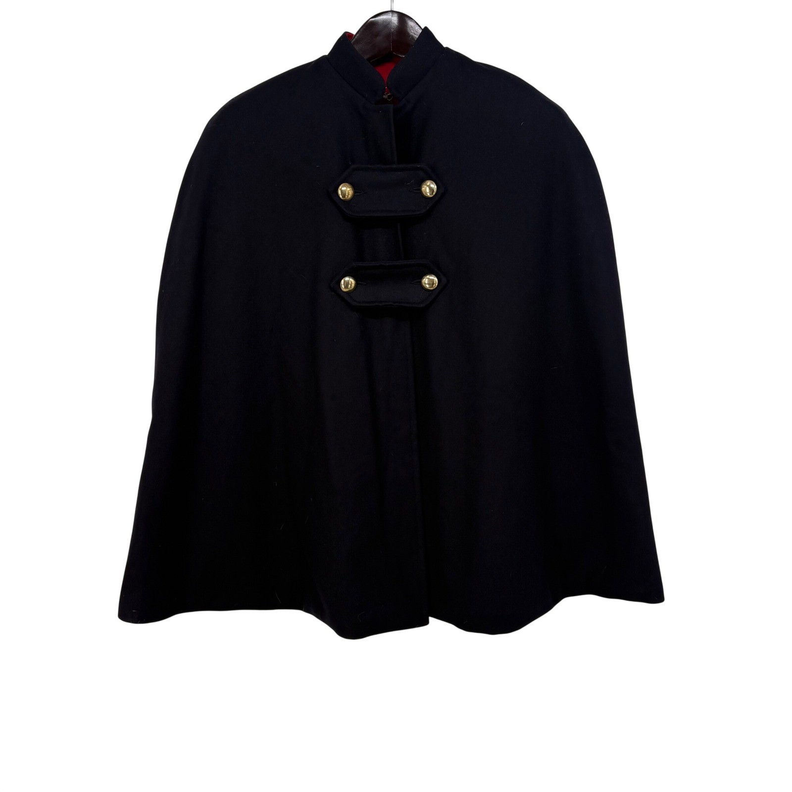 Oak Hall Vintage Navy Wool Military Cape Marching Band Gold Buttons Academic