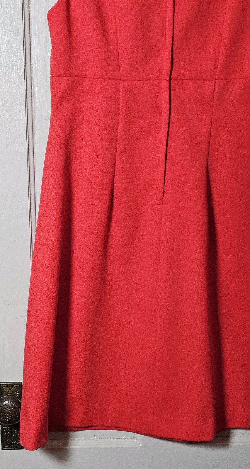 VTG 70’s Polyester Dress Size S/M 39″Chest Coral Orange Sleeveless Unionmade USA